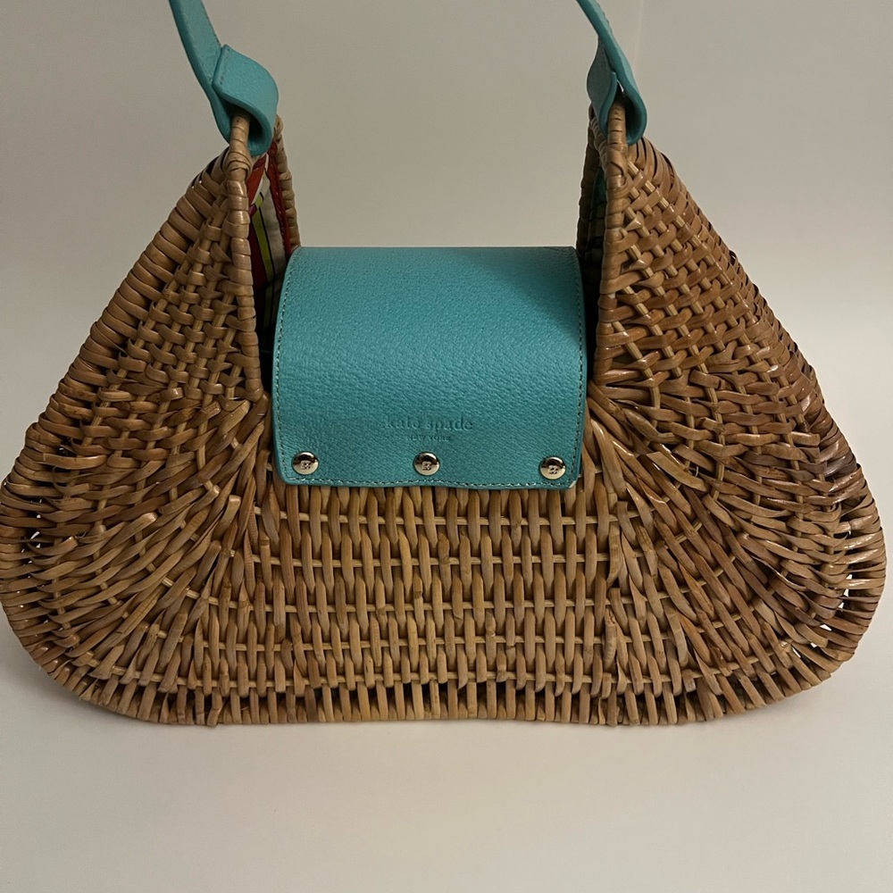 Kate Spade Santiago Alek Wicker Handbag - Picture 2 of 5